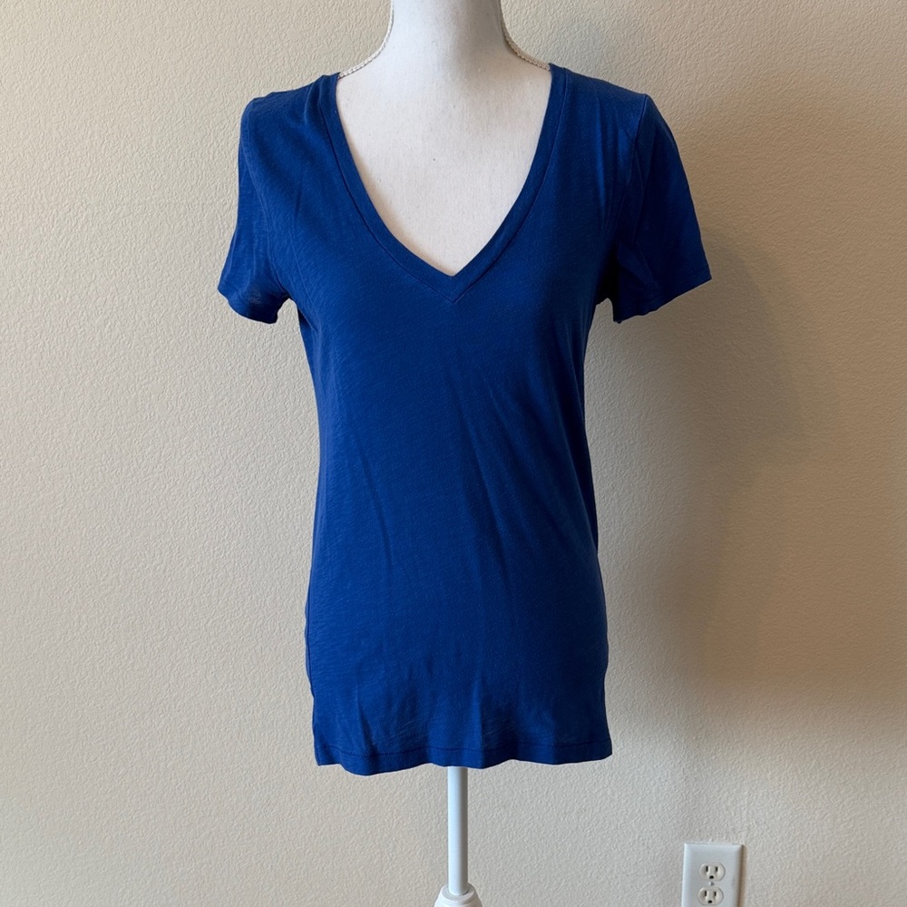 J. Crew Factory Royal Blue V-Neck Short Sleeve Tee